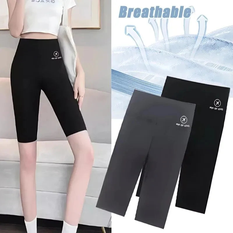NEW Arrivals 4PCS Set 5 Colors Women's Summer Shark Bottom Pants Riding Running Sports Shorts Elastic Yoga Pants High Waisted Hip Lifting Women Sports Apparel Sets