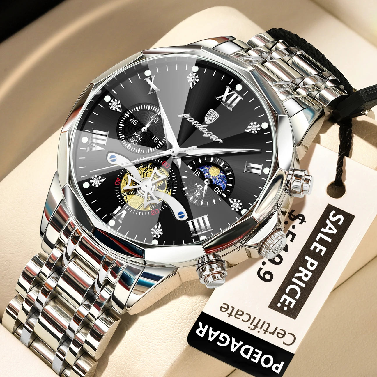 Low Price Sales are Limited Luxury Men Watch Top Original Waterproof Luminous Chronograph 13 Colors Man Wristwatch Stainless Steel Quartz Men's Watches Luxury Gift for Boyfriend Husband