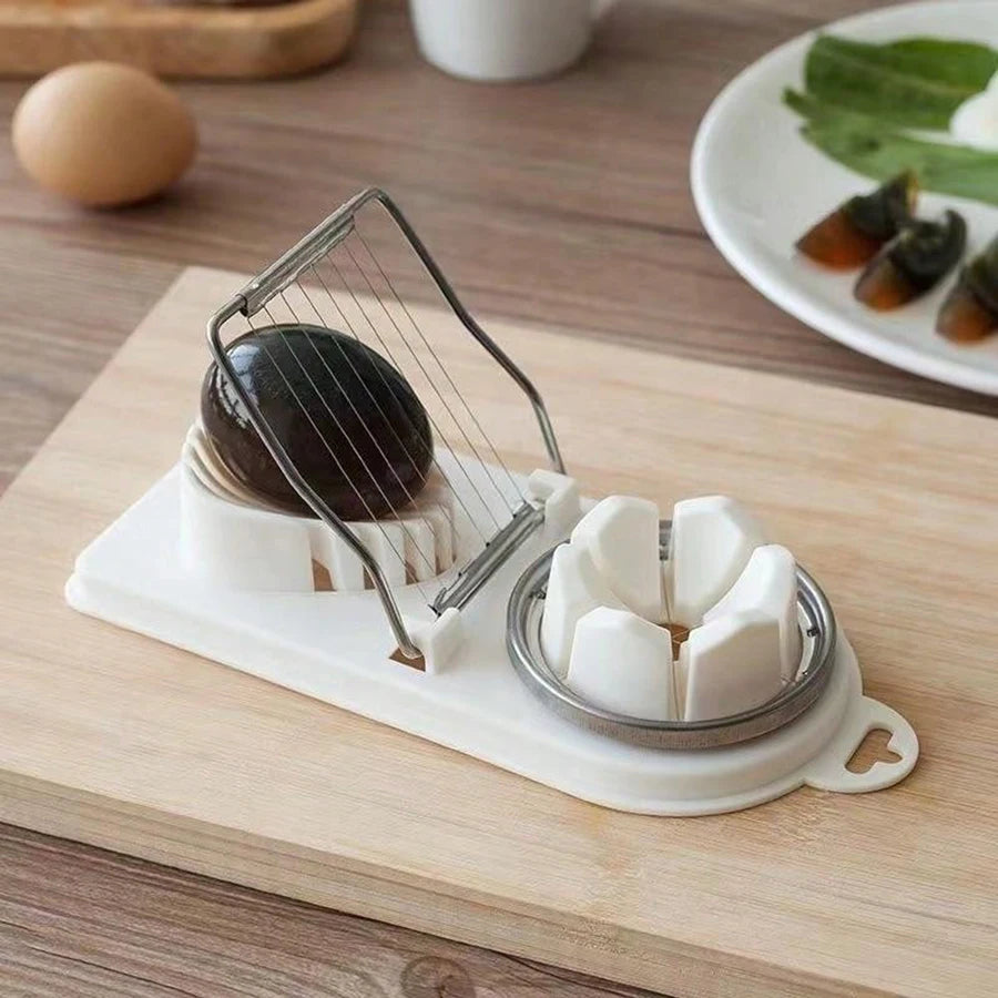 NEW Multifunctional PP Base Egg Cutter Slicer 2-in-1 Stainless Steel Wire Pull Egg Cutter for Hanging High-Quality kitchen Accessory Tools