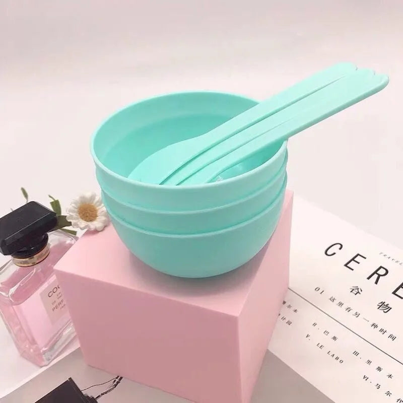 3 SET DIY Face Masks and Mud Bowl Spoon Set Portable Beauty Tools for Homemade Essential Oil Mixing and Skin Care