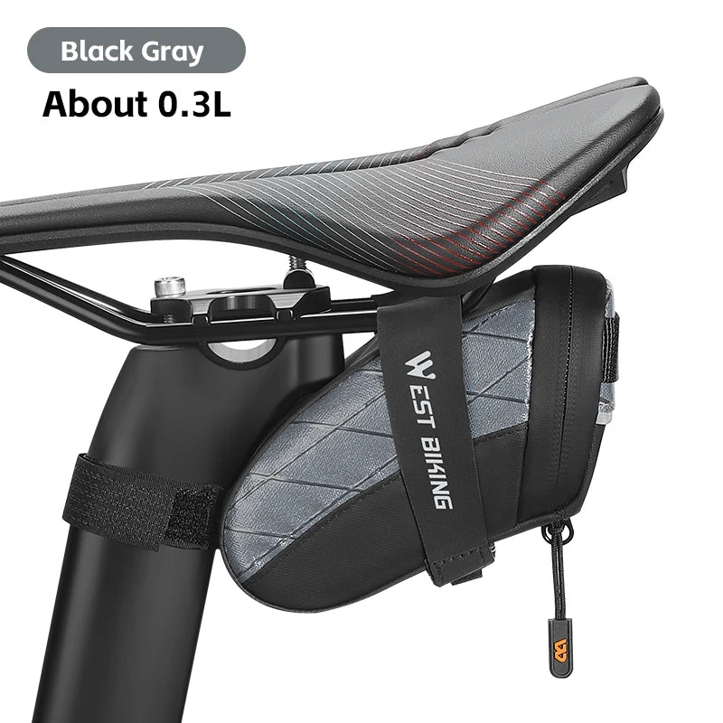 NEW Arrivals Mini Bicycle Saddle Bag Waterproof Storage Tail Rear Pouch Accessory Kit Tool Reflective MTB Road Bicycle Bag Accessories Sports Supplies