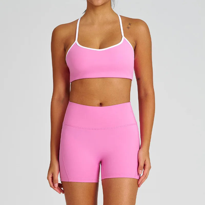 NEW Arrivals 2 PCS Set 5 Colors Tracksuit Women Yoga Set Nude Feeling Workout Set Gym Clothes Push Up Fitness Running Sportwear Sport Girls Bra Leggings Suit