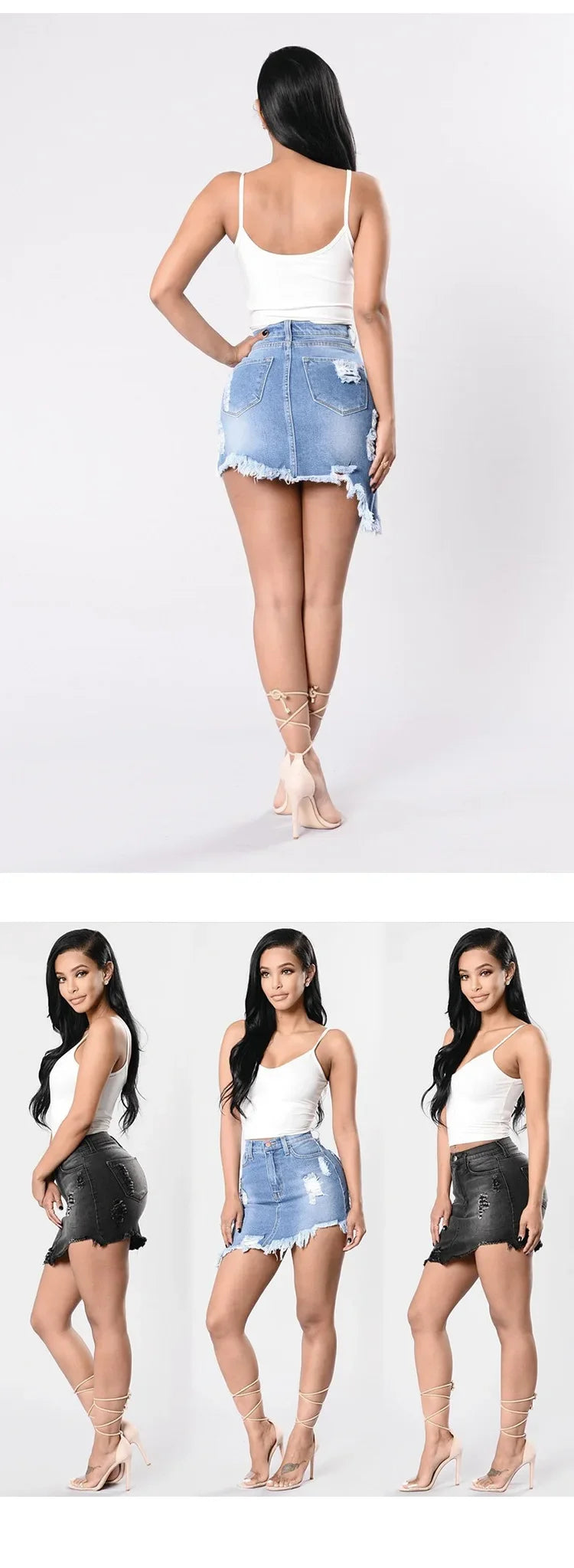 NEW Arrivals S-2XL Sexy Asymmetrical Denim Mini Skirt for Women Summer Cotton Short Skirts Wish Hot Sale New Style Casual Female Streetwear Clothing