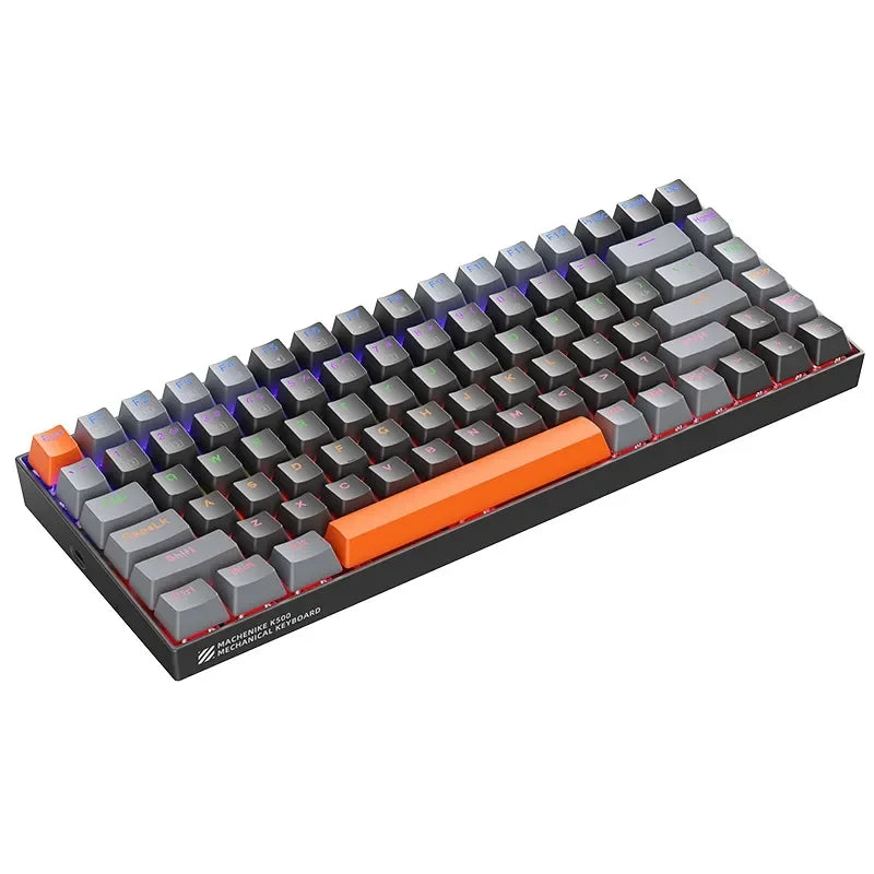 NEW Arrivals K500A-B84 Mechanical Desktop Keyboard 75% TKL Hot-Swappable Wired Gaming Keyboard 6-Color Backlit 84 Keys For PC Gamers Laptop Accessories Supplies Electronics Computer Products