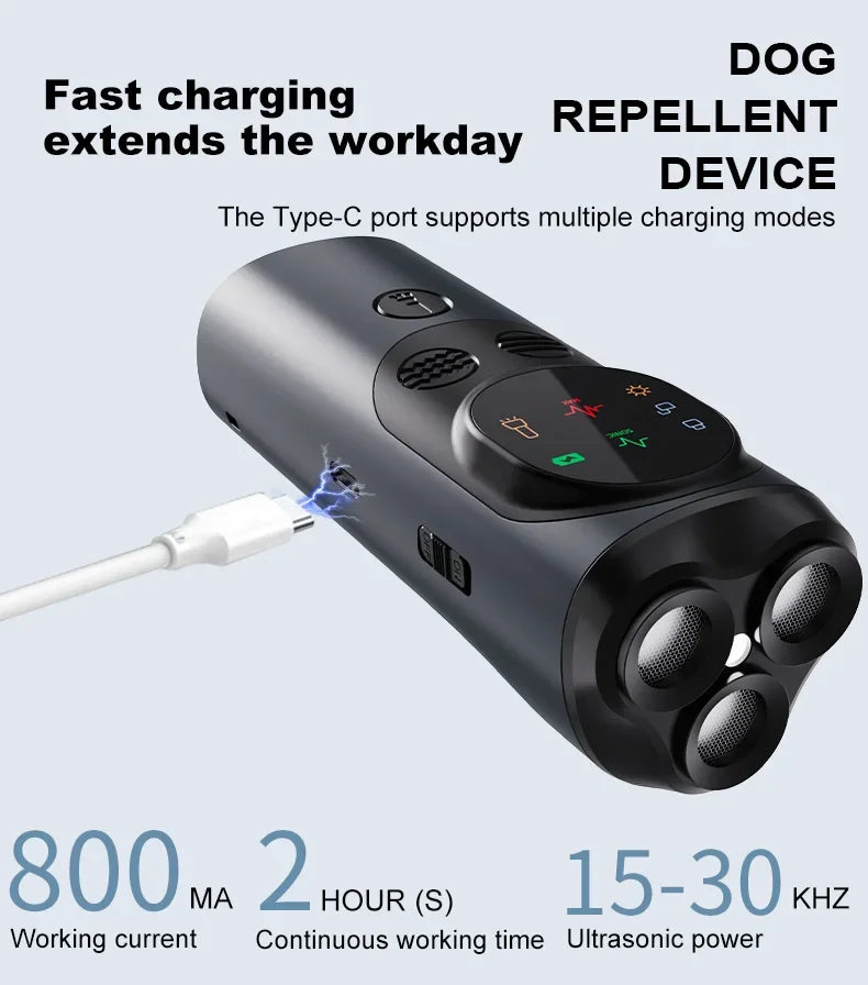 New Arrivals Ultrasonic Bark Catcher with LED Flashlight, Dog Repeller, Anti-Barker, Deterrent Bark Repeller Pets Supplies
