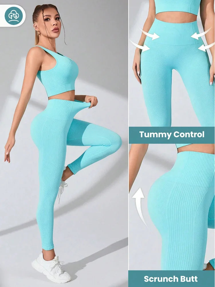 NEW Arrivals 3 Colors Women's Yoga Ribbed One Piece Tank Tops Rompers Sleeveless Exercise Jumpsuits Ladies Outdoor Gym Running Hiking Fitness Activewear Ladies Sports Clothing Supplies