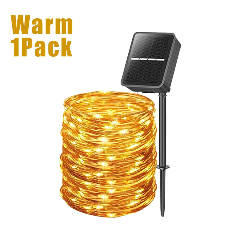 NEW 32M/ 300 LED/ 5PCS Set Outdoor LED Solar Fairy Lights Christmas Decoration Waterproof Solar Garland 8Mode Lights For Xmas Party Patio Balcony Yard Home Lighting Supplies