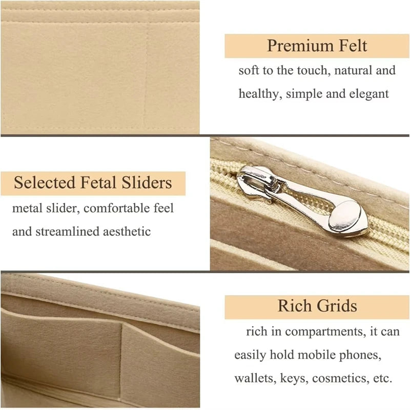 NEW Bag Organizer for Longchamp Small Tote Bag Timid Bags Storage & Finishing Inner Liner Handbags Insert Organizer Fit Mini Size Ladies Cosmetic Accessories