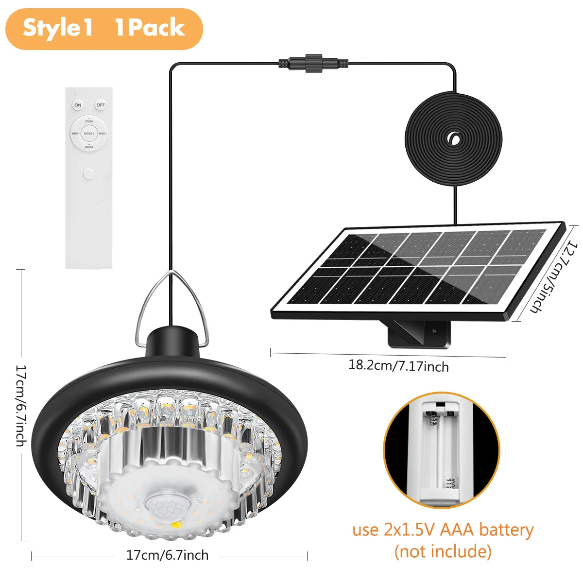 Waterproof Crystal Solar Pendent Light LED Solar Light Outdoor with Adjustable Color Changing Solar Garden Lamp for Gazebo