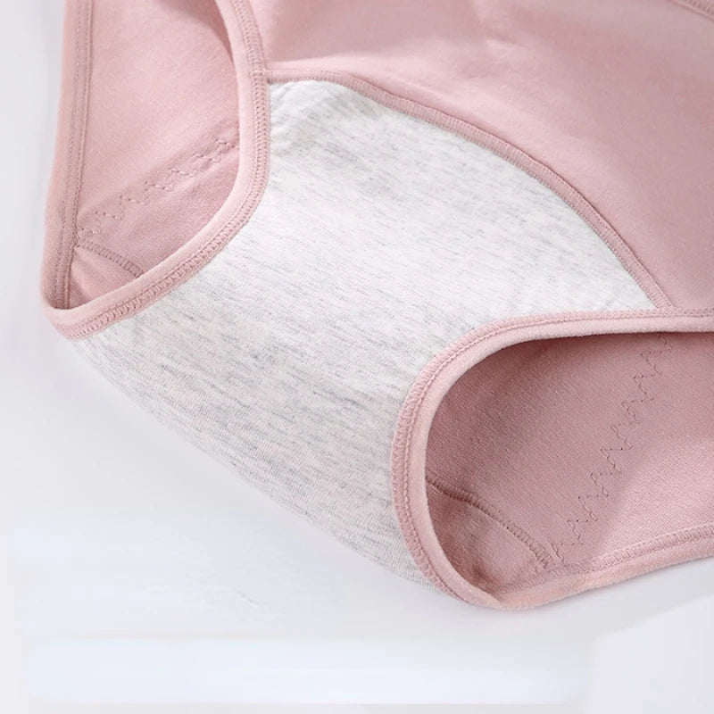 3PCS/Set Women's Menstrual Briefs Panties Large Flow Postpartum Water Absorption Leak Proof Waterproof Briefs Women's Pure Cotton Menstrual Panties Set Women Underwear Clothing Period Hygiene Lingerie Health Care Supplies