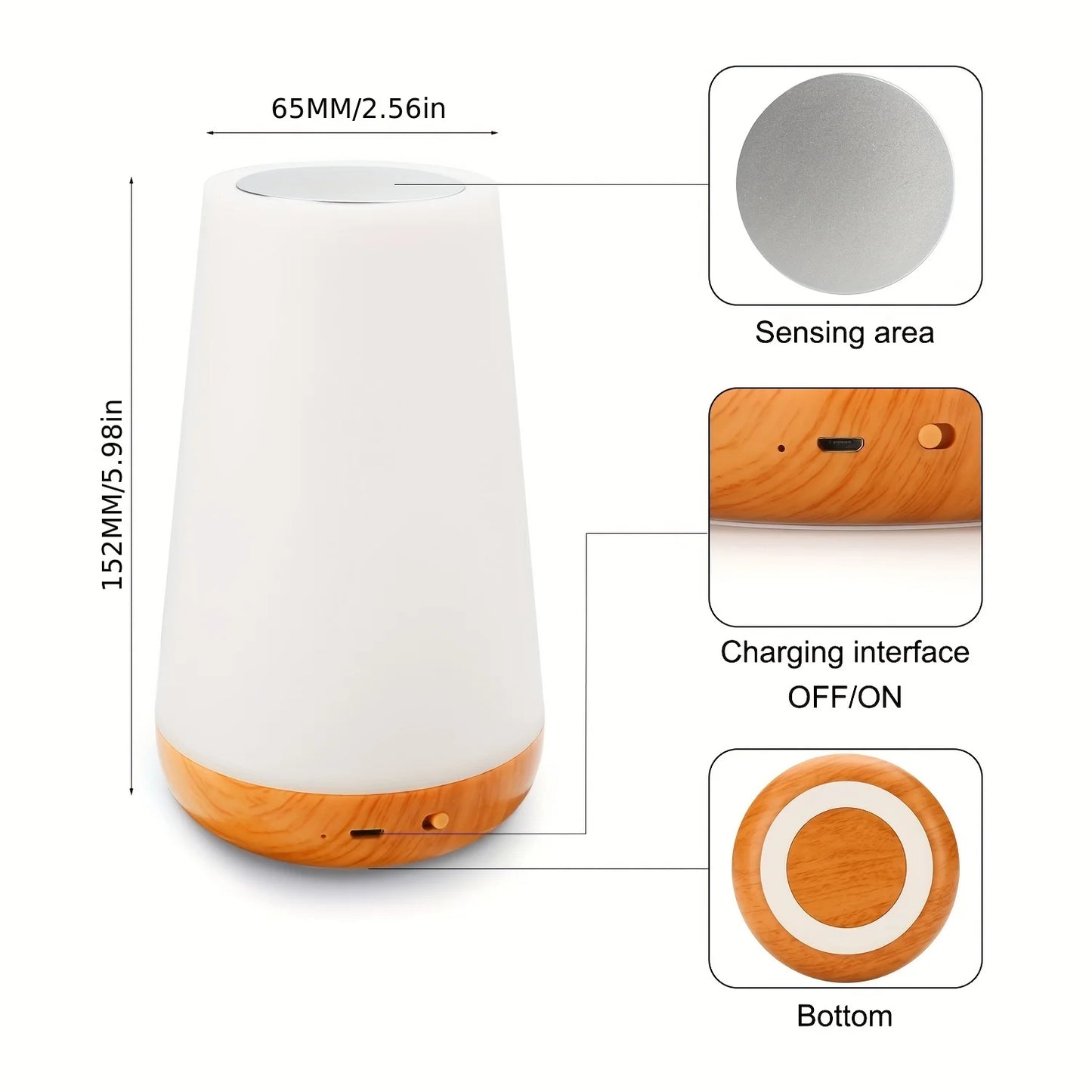 13 Colors Changing Night Light Remote Control Touch USB Rechargeable RGB Night Lamp Dimmable Lamp Portable Table Bedside Lamp