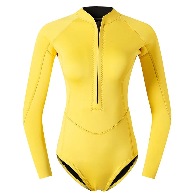 Woman Diver Diving Suit 2mm Neoprene Diving Equipment Pink Long Sleeve Bikini Swimsuit Women Korean Swimwear