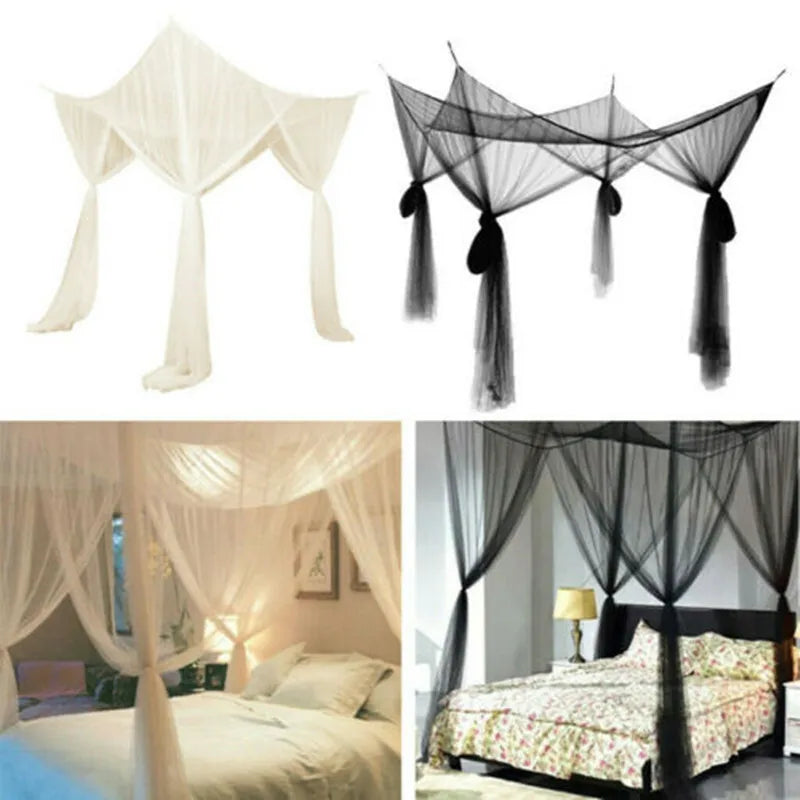 Sexy Mosquito Net Palace Four Door King/Queen Double Size Home Single Bed Prevent Insect Outdoor Square Grace White Canopy Net