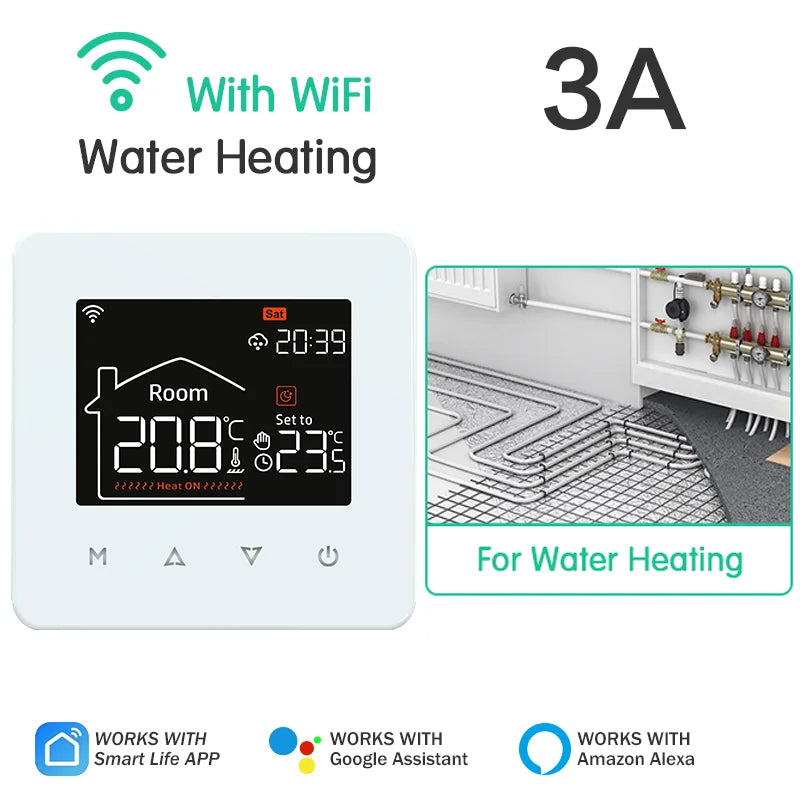 NEW Arrivals TUYA App Smart Home Thermostat Water Electric Warm Floor Heating Gas Boiler Wi-Fi Temperature Remote Controller with Google Alexa Support