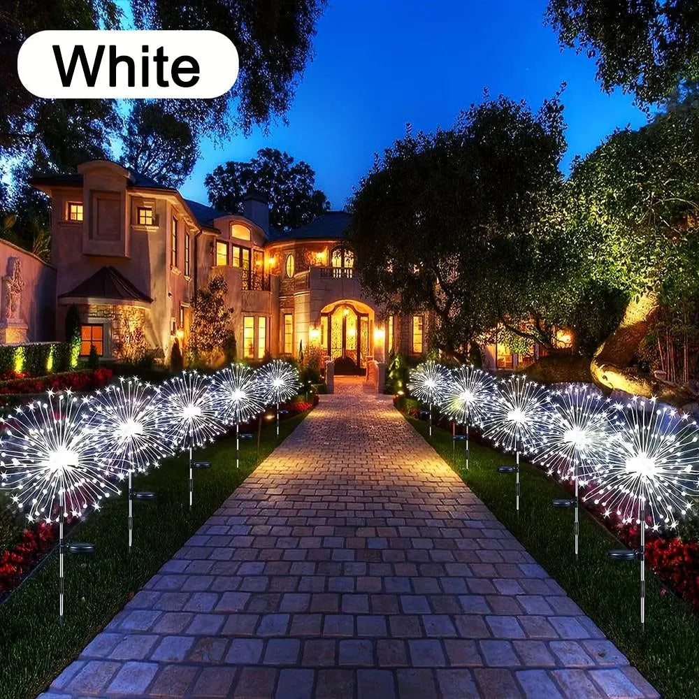 NEW Arrivals 2PCS Set 200LED Solar Fairy Light Outdoor Waterproof Solar Firework Light 8 Lighting Modes DIY Starburst Light Decorative Lights