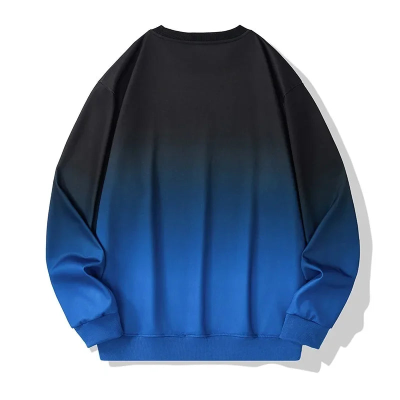 NEW Arrivals XL-7XL Plus Size Sweatshirt 110-180kg 5XL 6XL 7XL Gradient Loose Pullovers Long Sleeve T-Shirt Tee Oversized Tops Big Size Chubby Curvy Men Sports Clothing