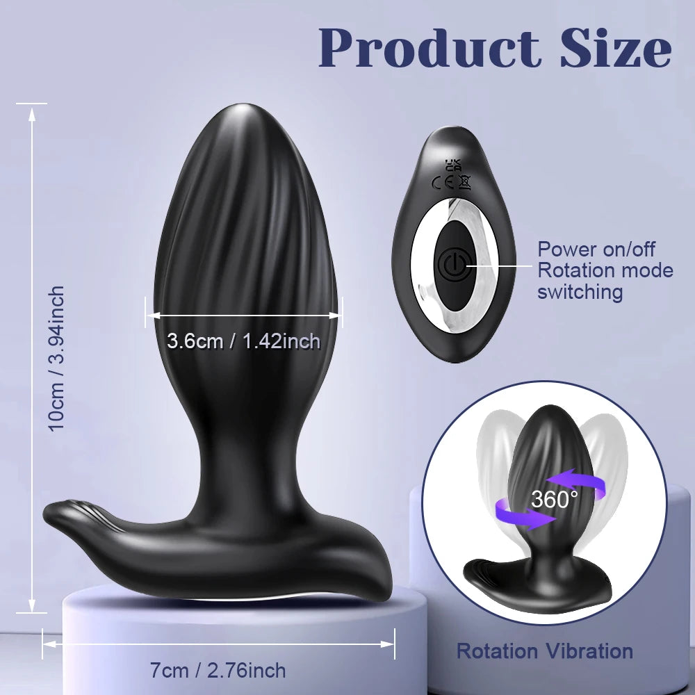 360° Rotation Wireless Control Anal Vibrator APP Bluetooth Butt Plug Men Prostate Massager Women Ass Anal Adult Sex Toys Couples