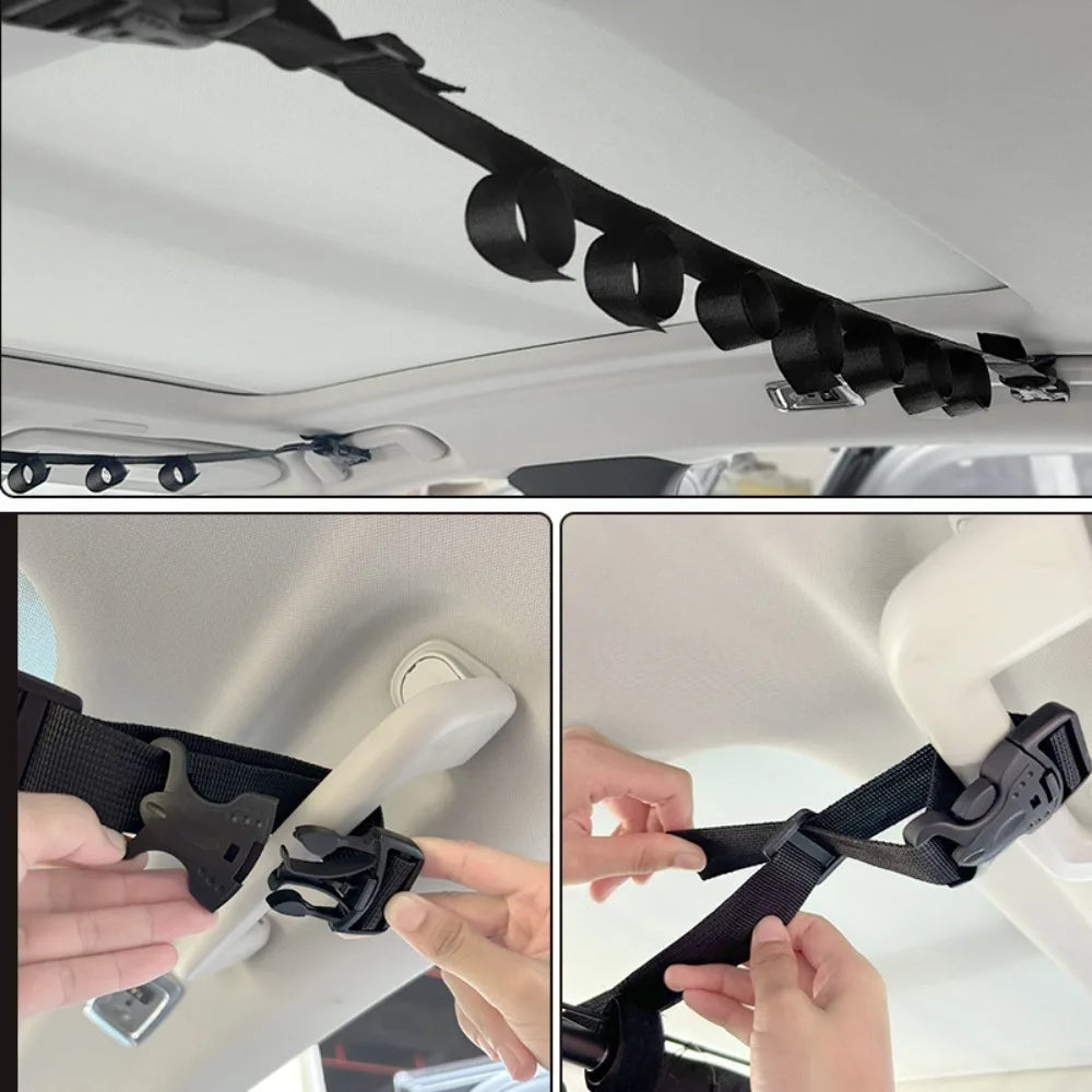Car Vehicle Interior Fishing Rod Holder Fishing Carrier for Car Fishing Rod Rack 7 Rod Capacity Heavy Duty for SUV/Wagons/Van/Truck