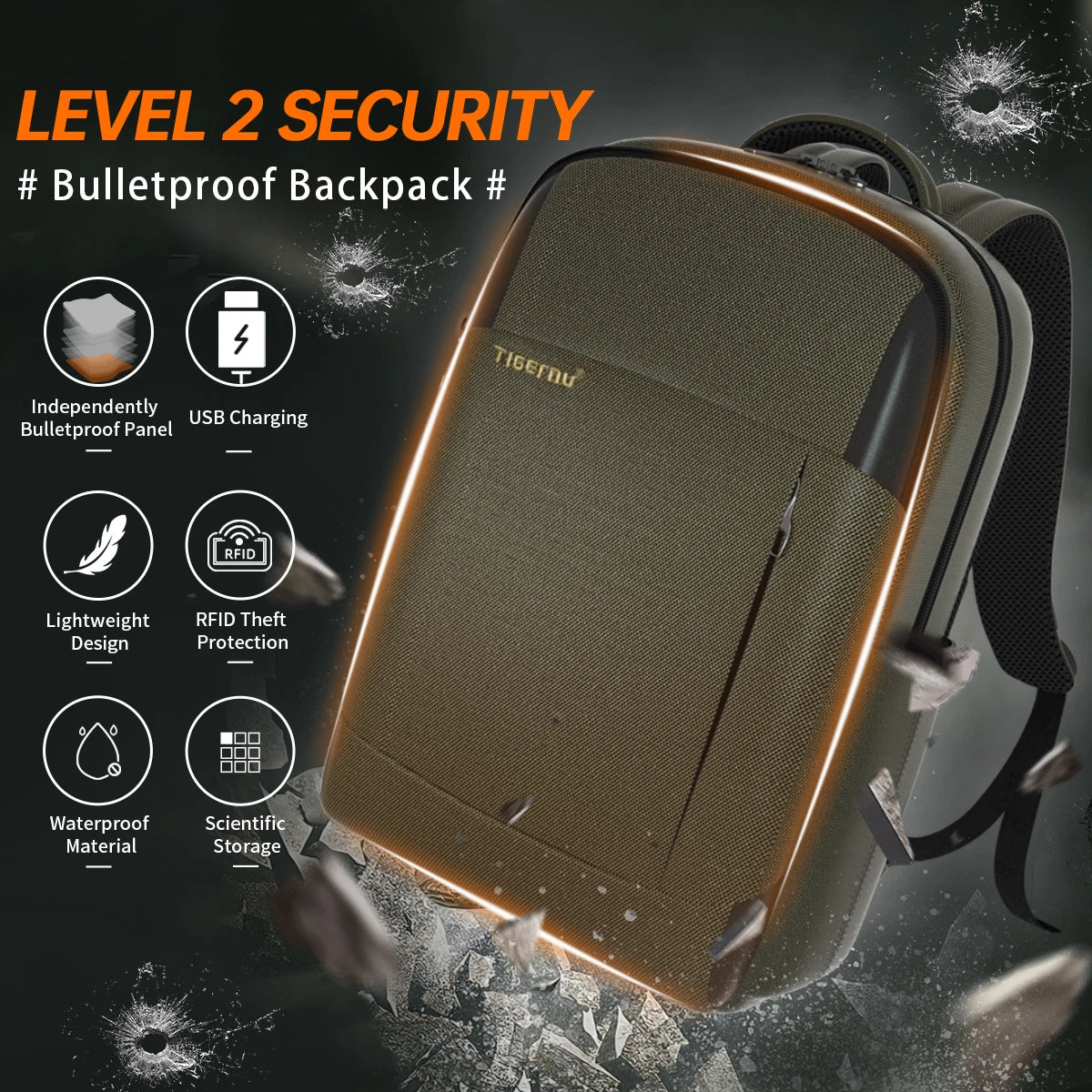 NEW!!!! Quality Level II Bulletproof Travel Male Backpack II Core Independent Ballistic Board Bulletproof Layer Men Backpack
