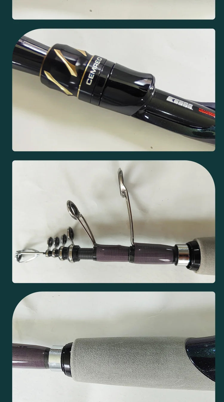 2.10M Travel Portable Telescopic Carbon Fiber Lure Rod 1.8m/2.1m Spinning Optional Ultra Light Carbon Long Cast River Lakes Sea Boat Fishing Accessories