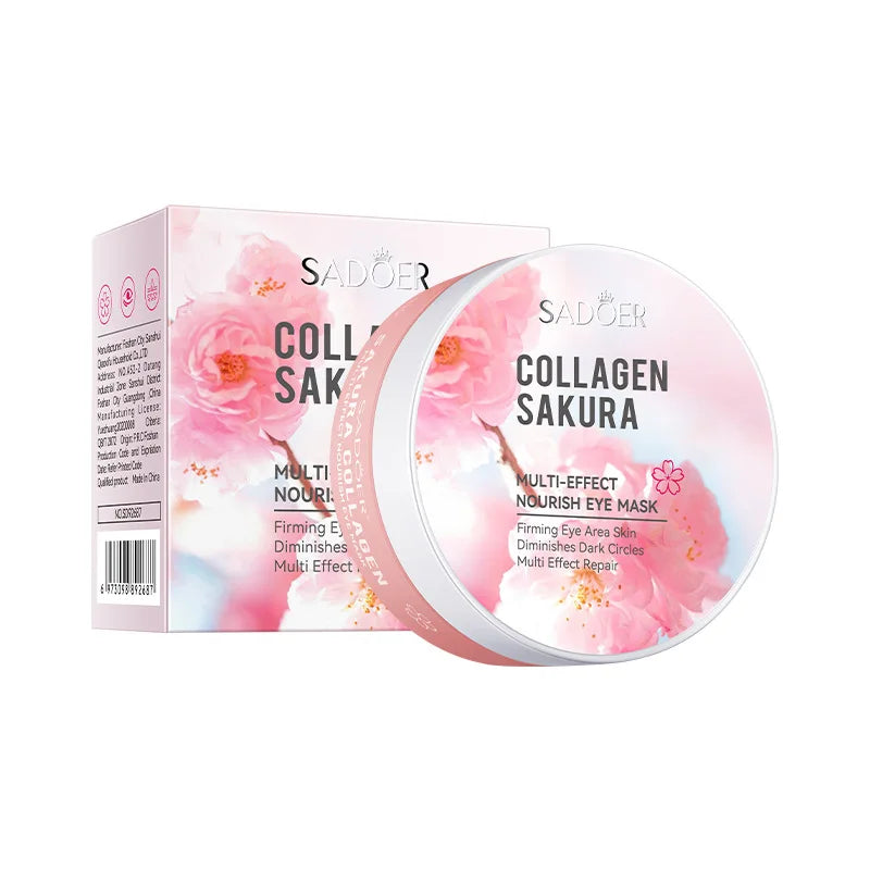 NEW Arrivals 60PCS Set Japanese Sakura Collagen Eye Mask Anti Dark Circles Eyes Bags Removal Moisturizing Firming Eye Patches Skin Care Supplies