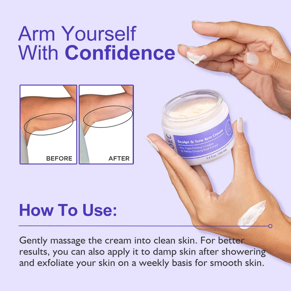 NEW KOEC Sculpt & Tone Arm Korean 100ml Cream Collagen Rice Protein Arm Firming Lifting Cream Ginseng Moisturizing Tightening Loose Arm Women Men Skin Care Supplies Korean Products