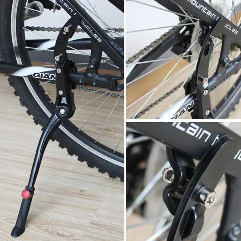 NEW MTB Road Bicycle Kick Stand Aluminum Kickstand 24/26/27.5/29/700C Adjustable Mountain Bike Support Side Rear Parking Rack Bicycle Parts Spares Accessories Sports Supplies
