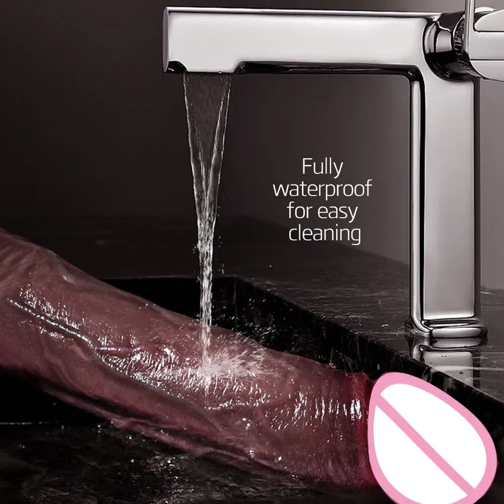 Automatic Telescopic Wireless Vibration Realistic Liquid Soft Silicone Huge Dildo Adult Sex Toys For Women And Couples