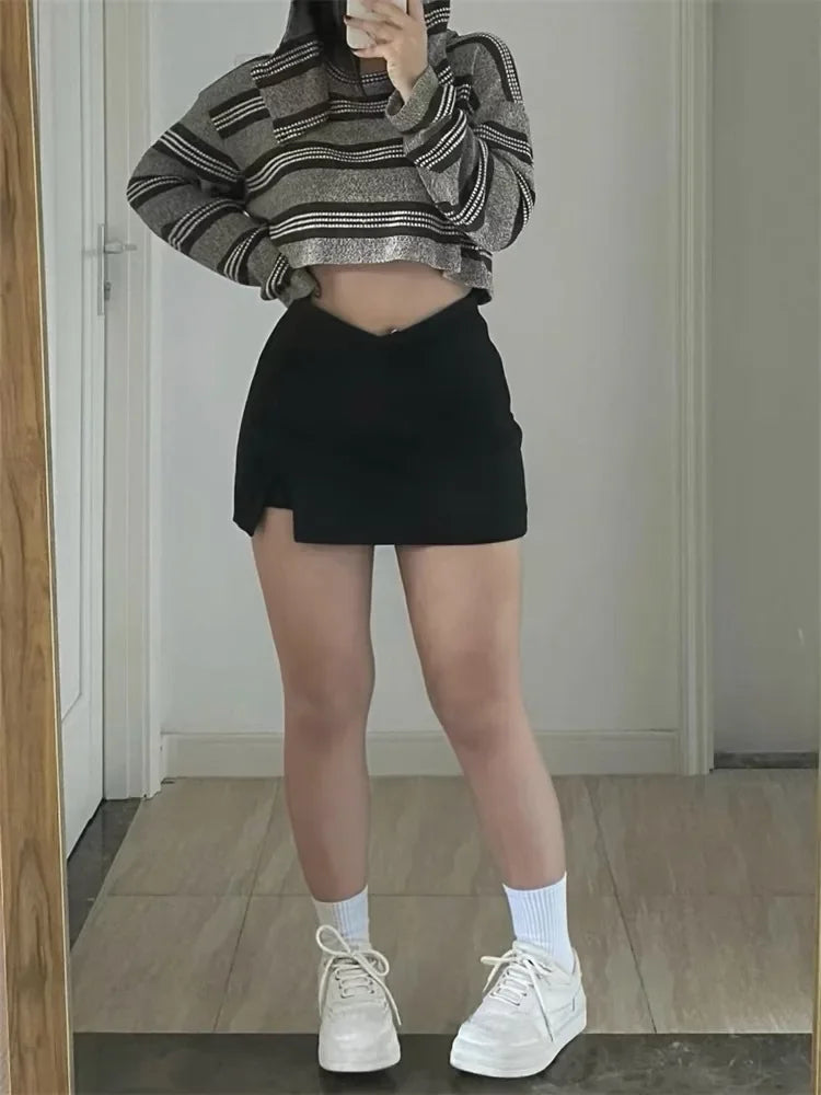 NEW Arrivals S-4XL Plus Size Sexy Hot Mini Skirt New Style Women's Summer Pear Shaped Slimming Black Skirt A- Line Flattering Body Shape Revealers Girls Sexy Streetwear Clothes