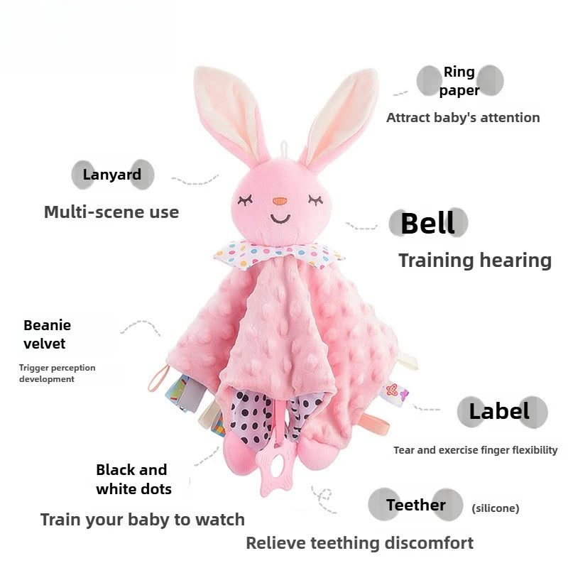 NEW Arrivals Baby Elephant Security Blanket with Silicone Teether Organic Cotton Comforter Infant Shower Gifts Baby Soothing Towel Babies Apparel Accessories Clothing Supplies