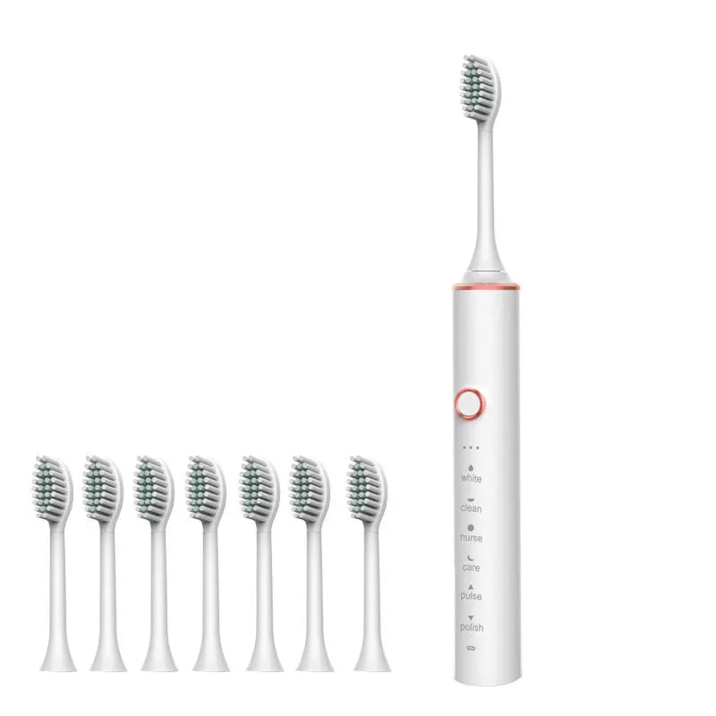 USB Fast Charging Sonic Electric Toothbrush + 8 Head + Box with Smart Timer Rechargeable Adult Toothbrush Set Includes Replacement Heads Women Men Oral Hygiene Supplies