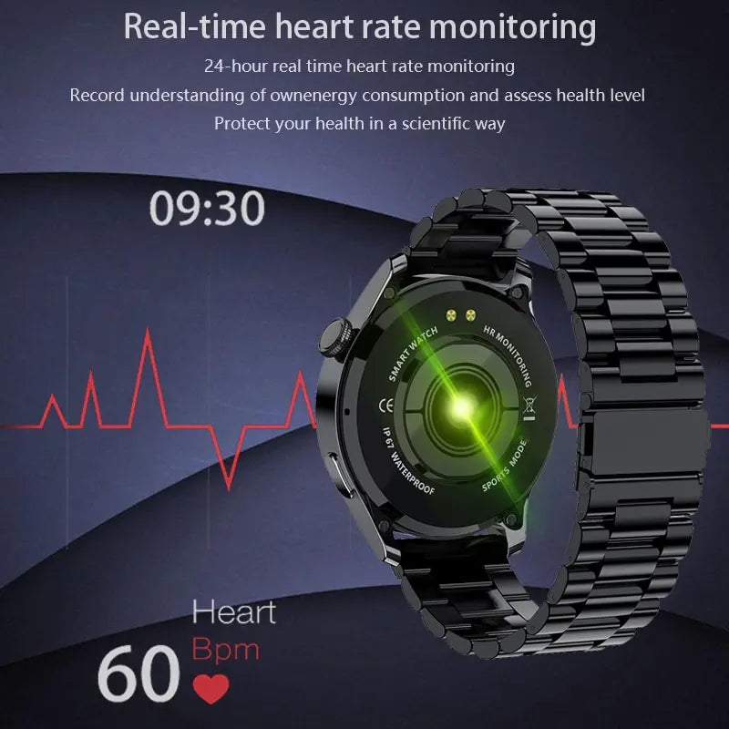 2024 LIGE Bluetooth Call Smart Watch Men Full Touch Sport Fitness Watches Men Waterproof Heart Rate Smartwatch Man Android IOS