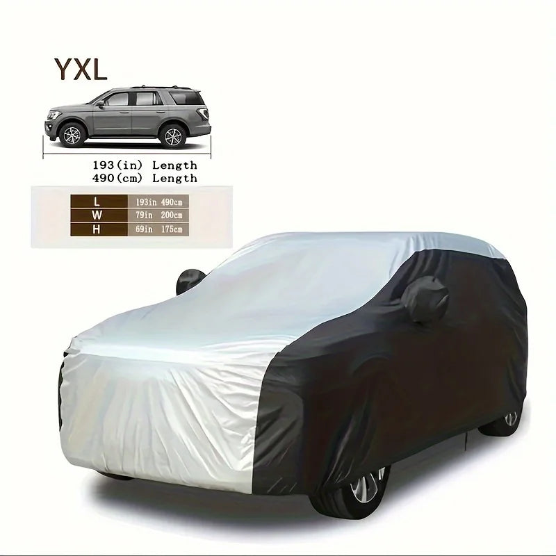 NEW Silver/Black XL-XXL Size Exterior Car Cover Universal Waterproof Dustproof UV Protection Car Protective Cover for Sedan SUV Full Car Covers