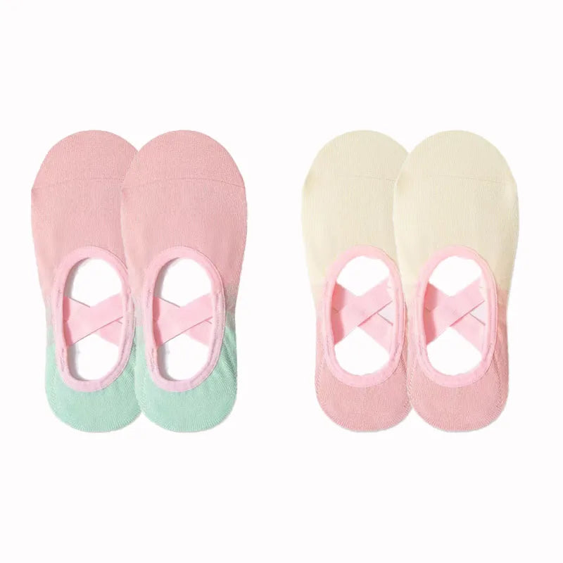 NEW Arrivals 4 Pairs Women Fitness Dancing Yoga Professional Non-Slip Silicone Non-Slip Silicone Socks Gym Home Fitness Footwear Breathable Soft Yoga Socks Ladies Sports Apparel Accessories