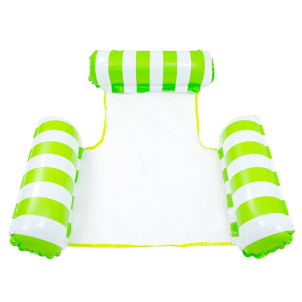 NEW Arrivals 2PCS Set 10 Colors/Styles Summer Pool Float Mat - Striped Inflatable Lounge Chair & Hammock for Adults Kids Water Sports Toys Home Swimming Pool Beach Inflatable Mattress