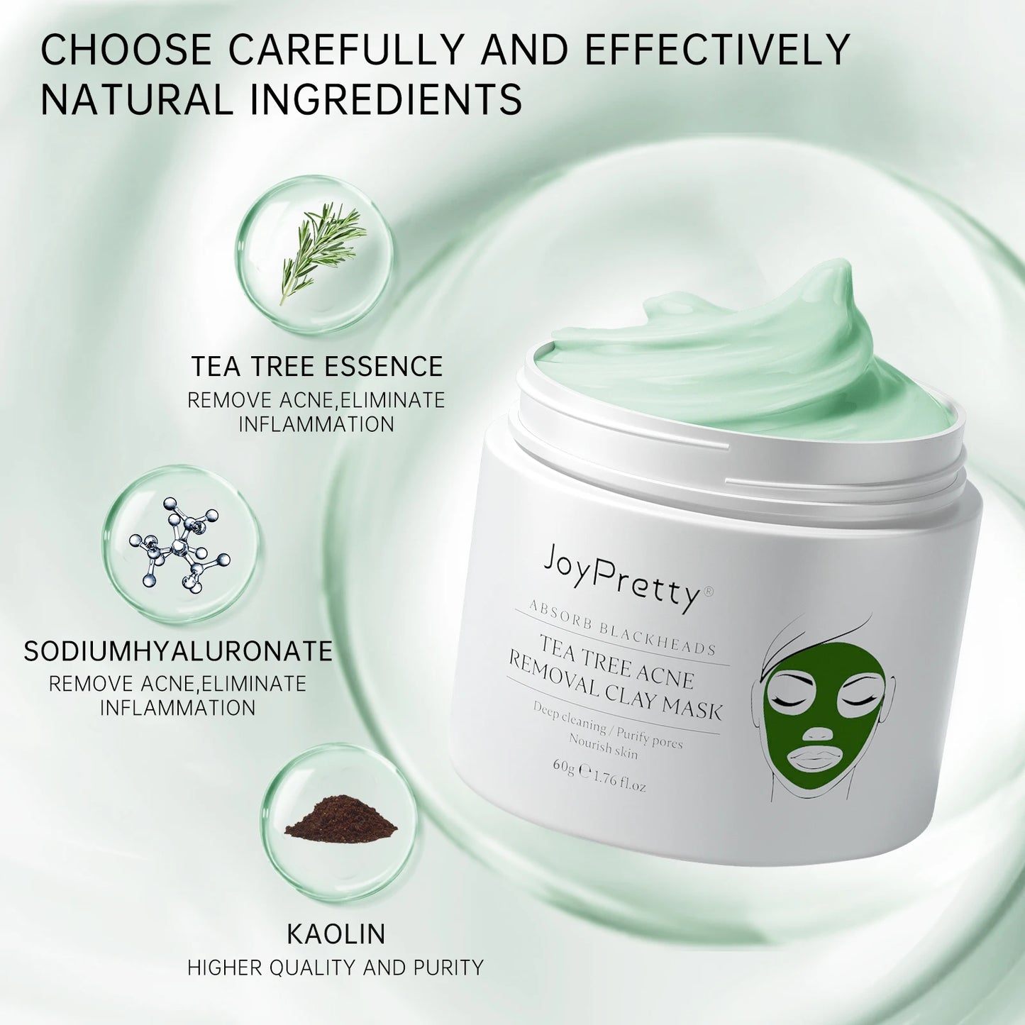 NEW Arrivals TEA Tree Facial Mask Oil Control Shrink Enlarged Pores Blackhead Remover Nourishing Face Clay Mask Korean Skin Care Supplies Home Ladies Beauty Salon SPA Products