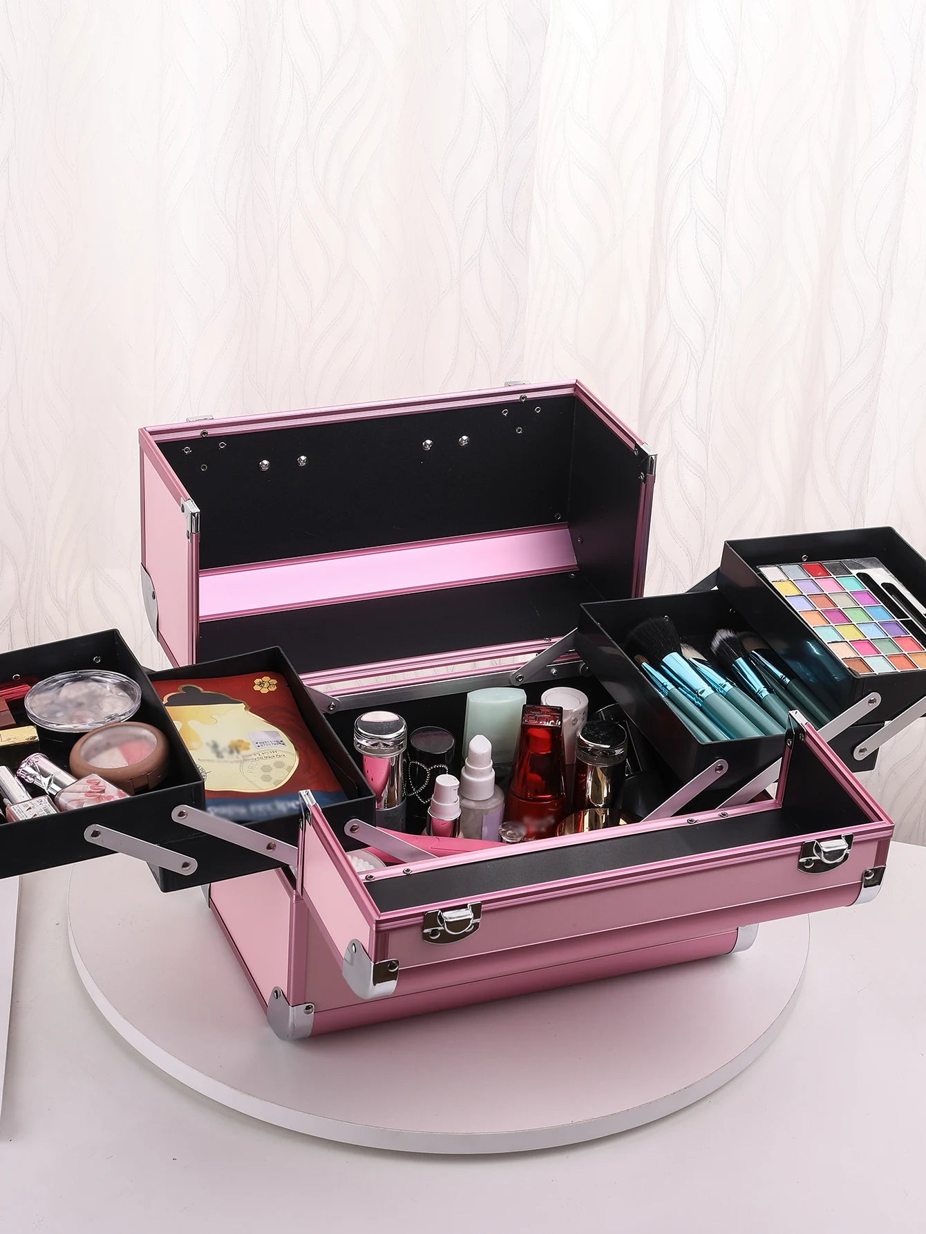NEW Arrivals 8 Colors Make-Up Train Case Aluminum Alloy Case Pedicure Tool Box with Handle Cosmetic Box Portable Makeup Case Organizer