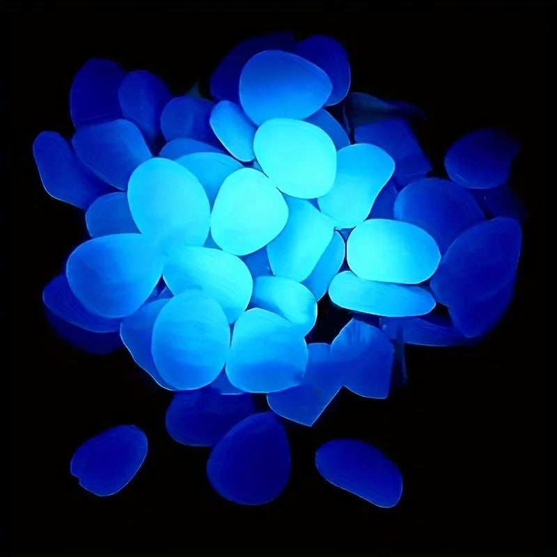 NEW 100PCS Set Glow In The Dark Pebbles, Resin Luminous Stones For Landscape, Garden Paths, Potted Plants, Parks, Aquarium Decor, Home Outdoor Garden Supplies