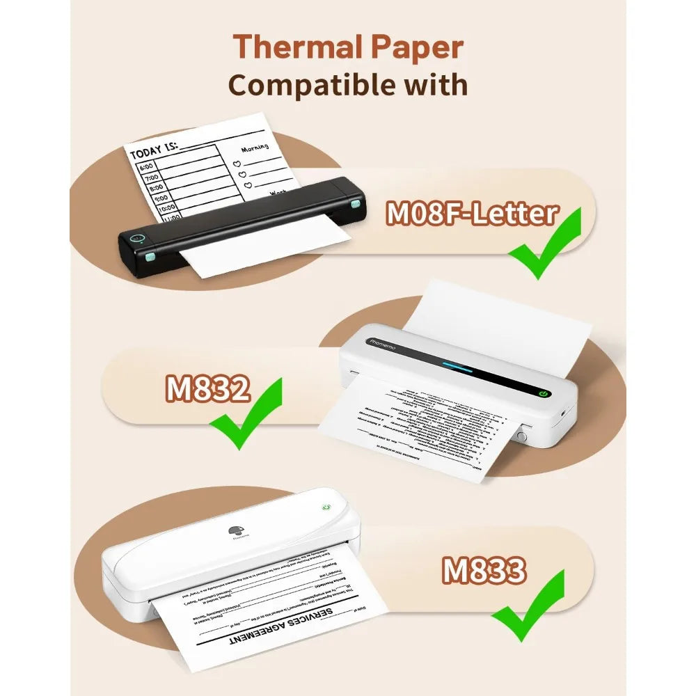 NEW Arrivals 4 Rolls 200 Sheets Set Original PHOMEMO A4 Paper Thermal Paper Fold Continuous Printing Paper Suitable for Phomemo M08F A4 Printer Long Time Storage