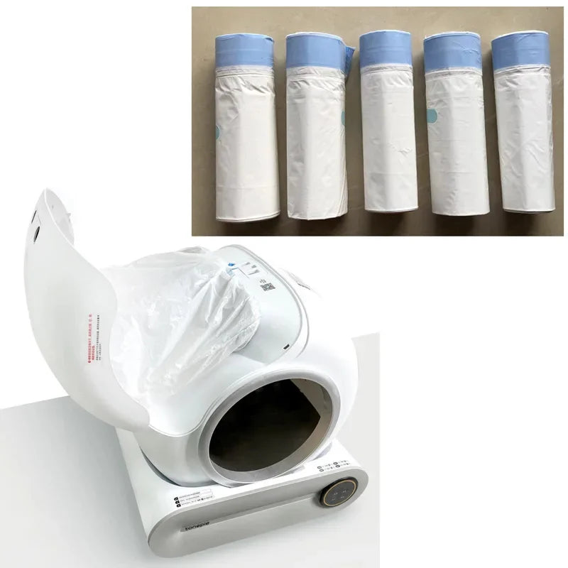 Heavy Duty 5 Rolls Cat Litter Box Liners for Self-Cleaning Box - Perfect Fit Preventing Mess and Odors Garbage Bag Poop Bags