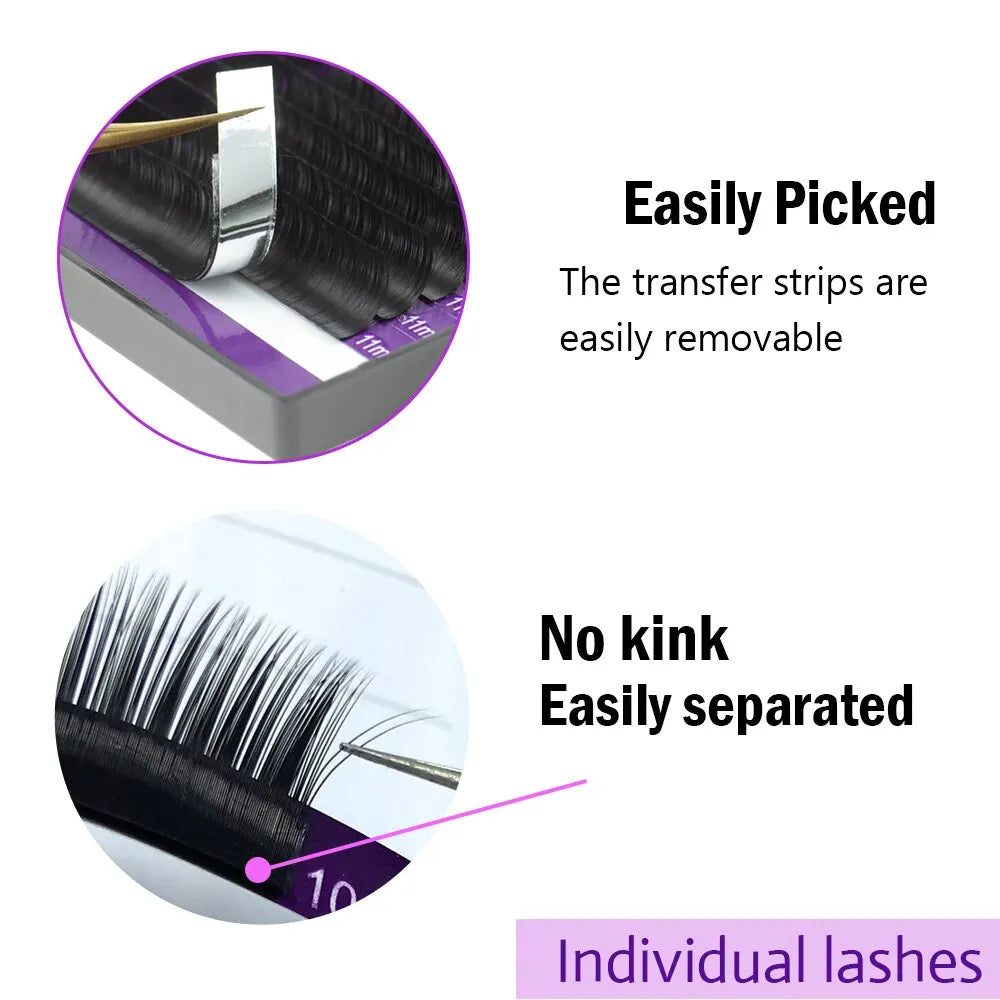 NAGARAKU Individual Lashes Premium Classic Eyelash Extension Black Matte Natural Soft