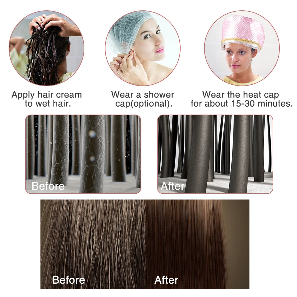 NEW Arrivals Electric Thermo-Cap for Women Beauty Salon Spa Hair Steamer Cap Nourishing Household Hat Hair Care Accessories EU Plug