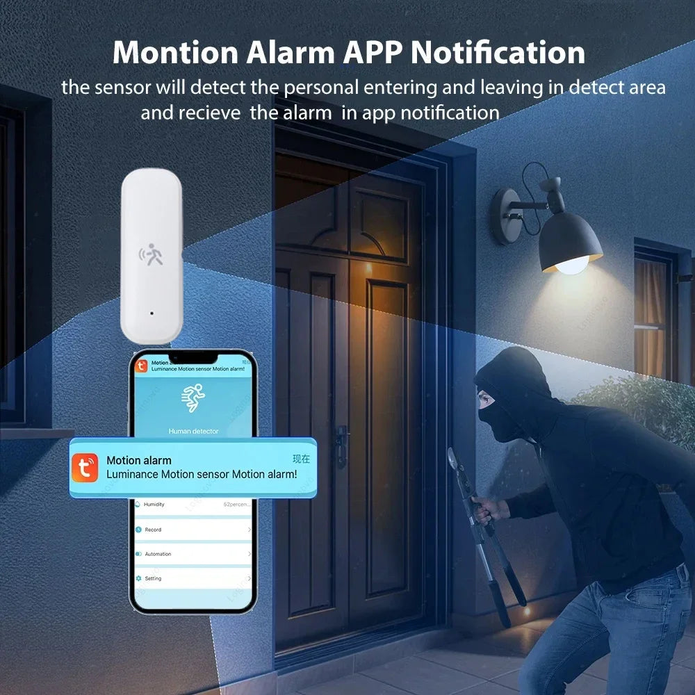 NEW TUYA App 10G 4 in 1 Set Human Motion Sensor Zigbee MmWave Radar Detector with Luminance Temperature Humidity Sensor Replace PIR Sensor Home Office Security Supplies