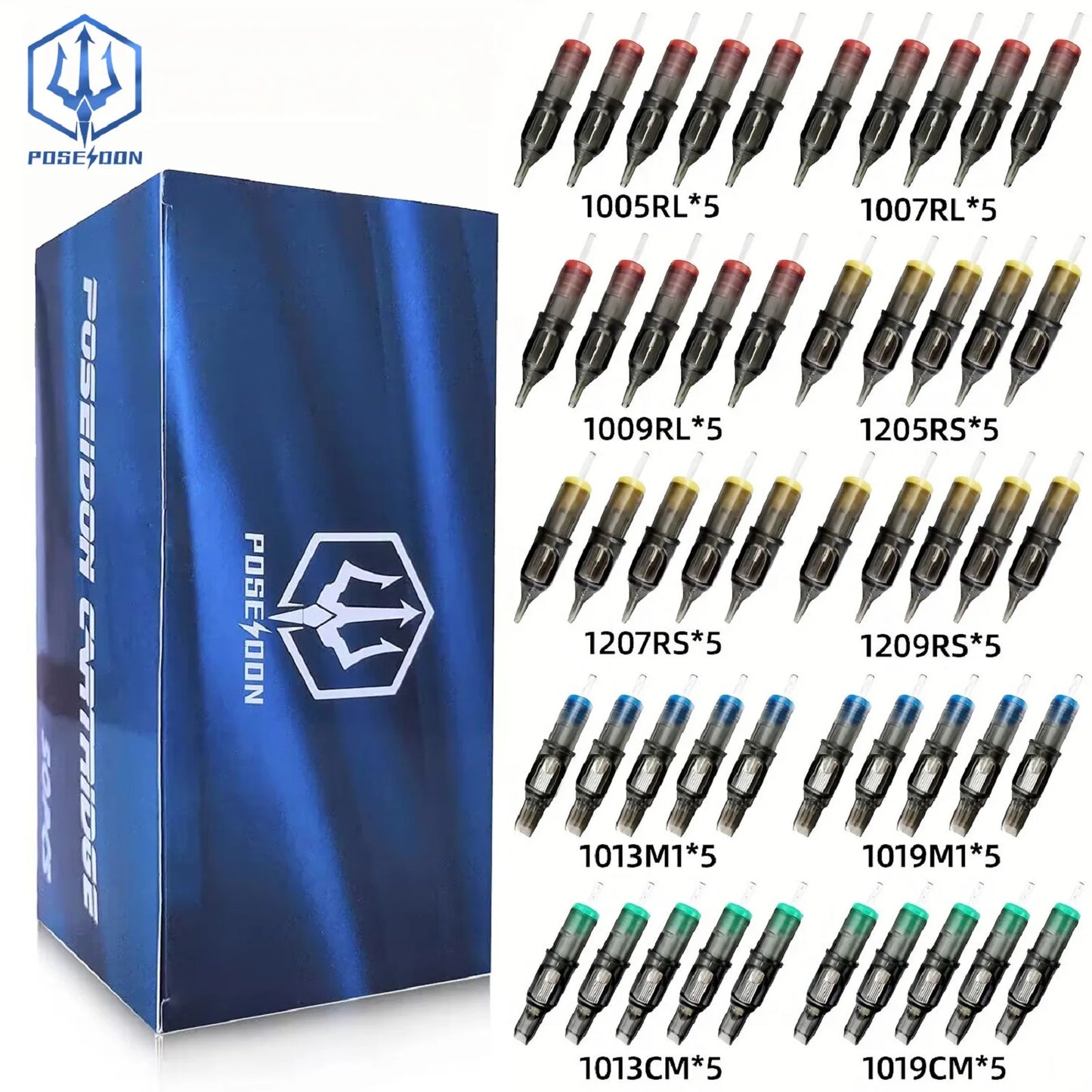 50PCS Mixed Professional RL RS RM M1 Tattoo Cartridge Needles with Membrane Safety Cartridges Disposable Tattoo Needle