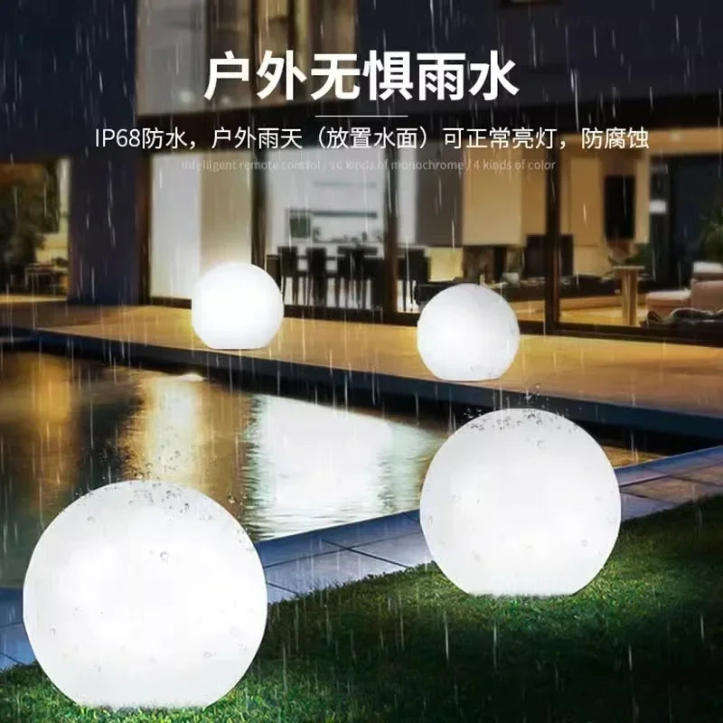 NEW Arrivals 25CM Japanese LED Ball Lamp Set USB Charging Remote Control Outdoors Lawn Lamp Swimming Pool Wedding Party Holiday Home Decoration Courtyard Atmosphere Light