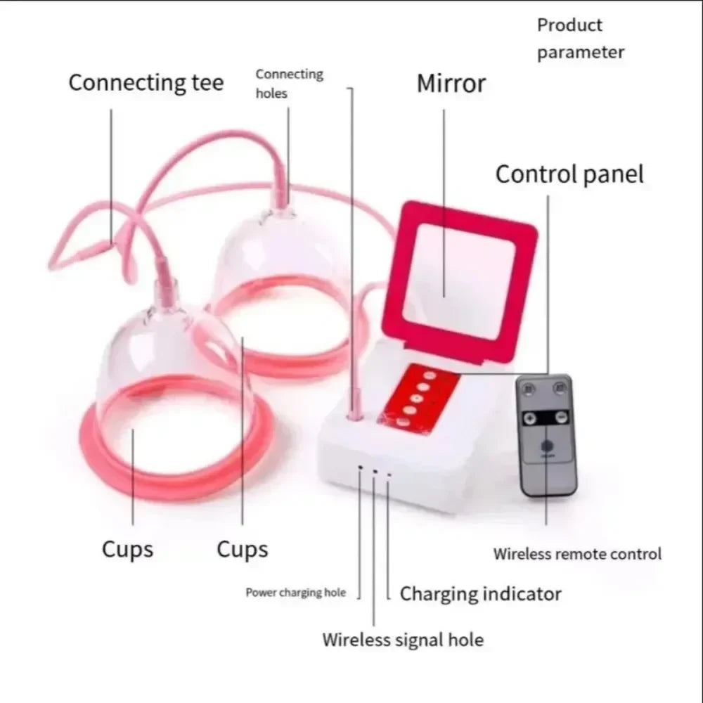 Electric Chest Massage Device Enlargement Vacuum Pump Double Suction Cup Anti-Chest Sagging Breast Growth Massage Instrument