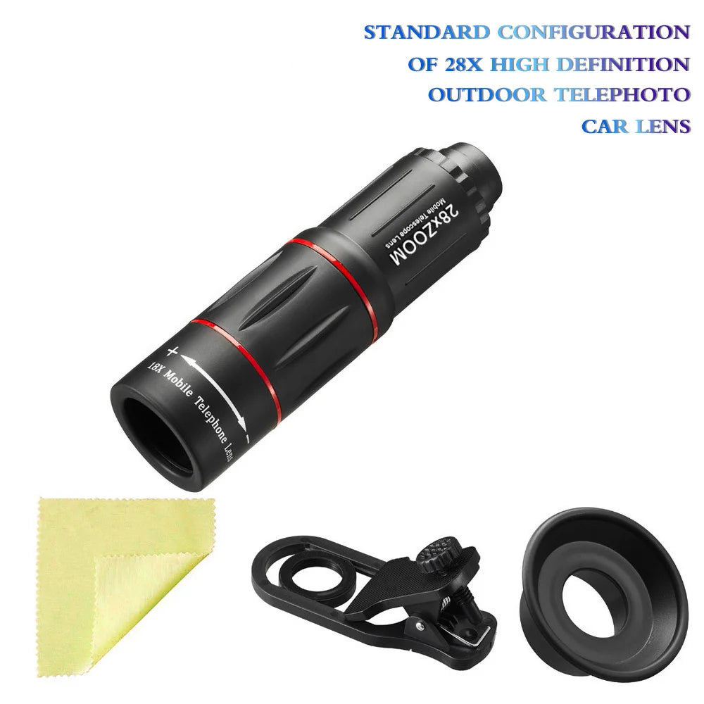 NEW 18X28 Times Set Single Barrel Telephoto Lens External Camera, Suitable For Mobile Phones, Telescopes, Concert Shooting
