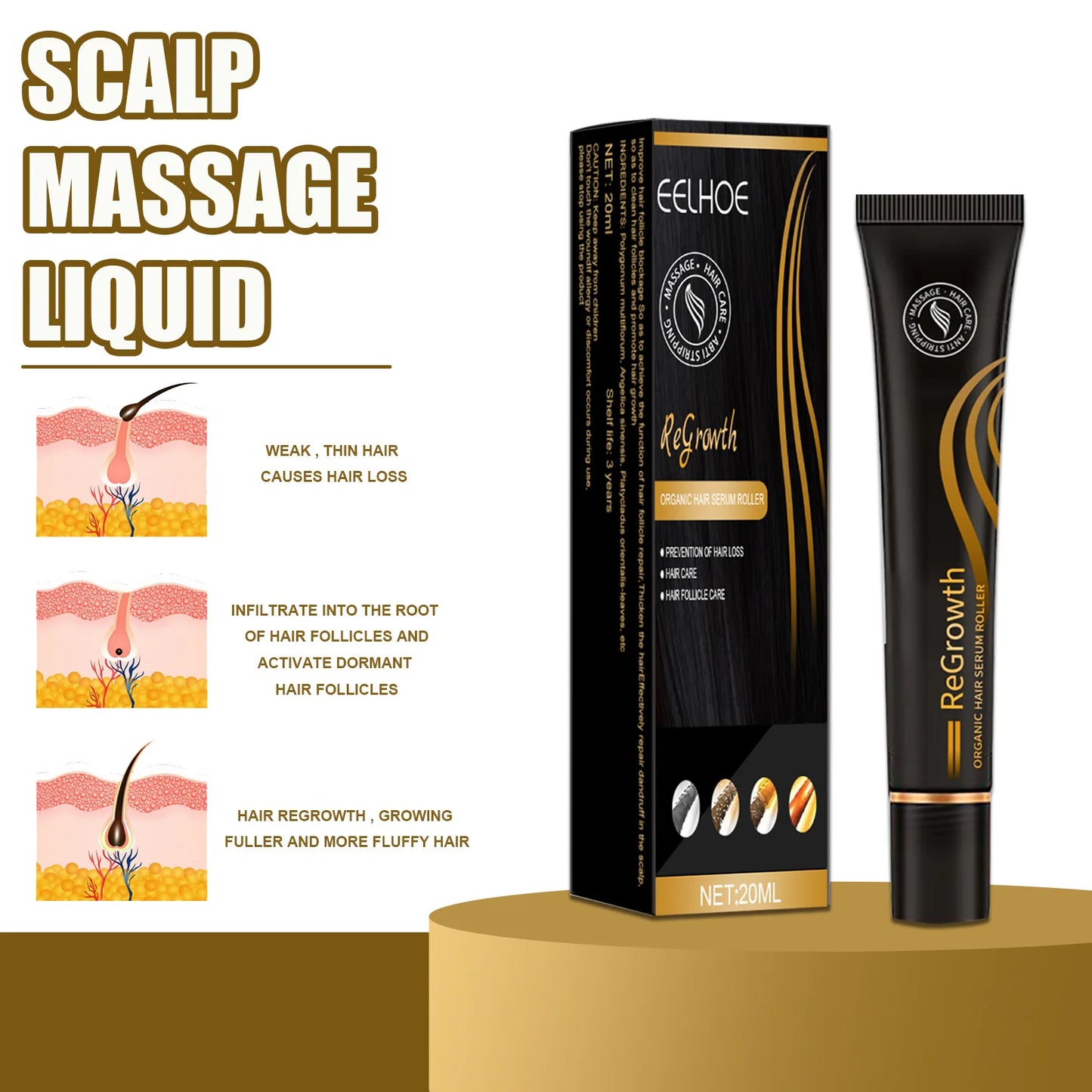 Hair Growth Essence Oil Roll-on Massage The Scalp To Accelerate Absorption Scalp Irritation Nourish Hair Roots Prevent Hair Loss
