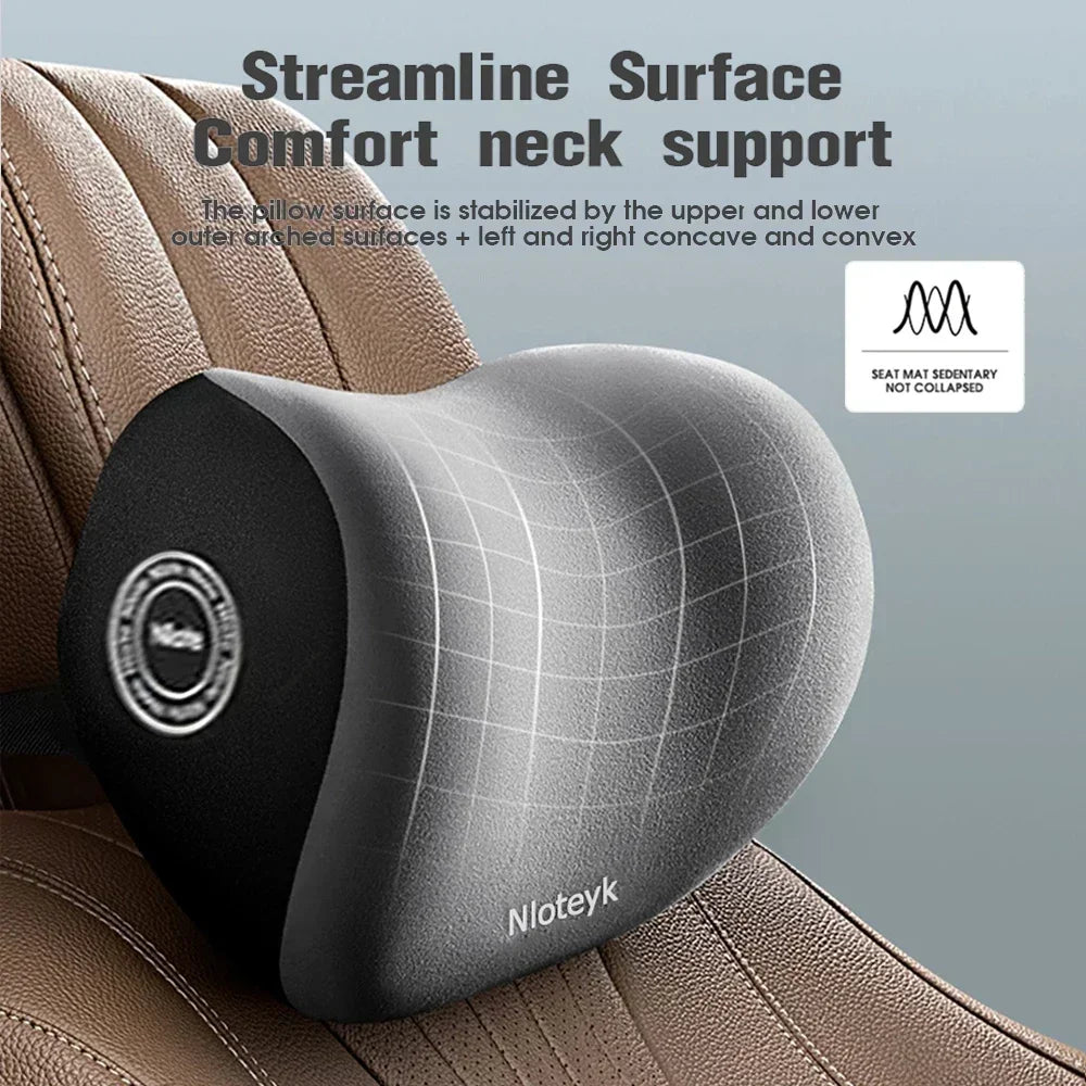 NEW Arrivals 2PCS Set 3 Colors Car Memory Foam Lumbar Support Cushion, Polyester Fabric, Anti-Slip, Washable, Ergonomic Design, Slow Rebound Memory Material