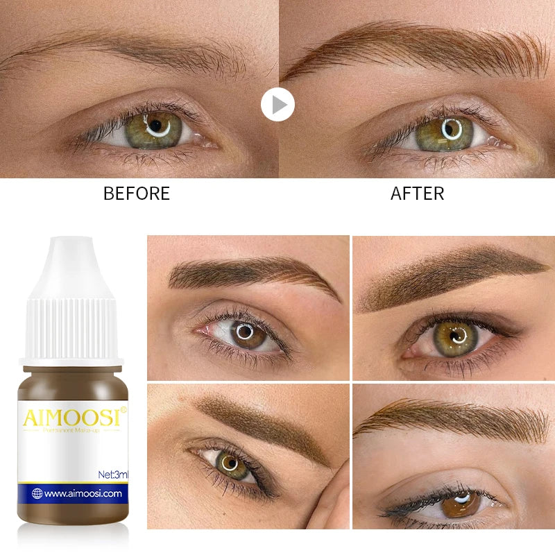 3ml Microblading Tattoo Pigments Paint Ink For Eyeliner Lips Eyebrows Semi Permanent Body Art Gloss Tint Makeup Airbrush